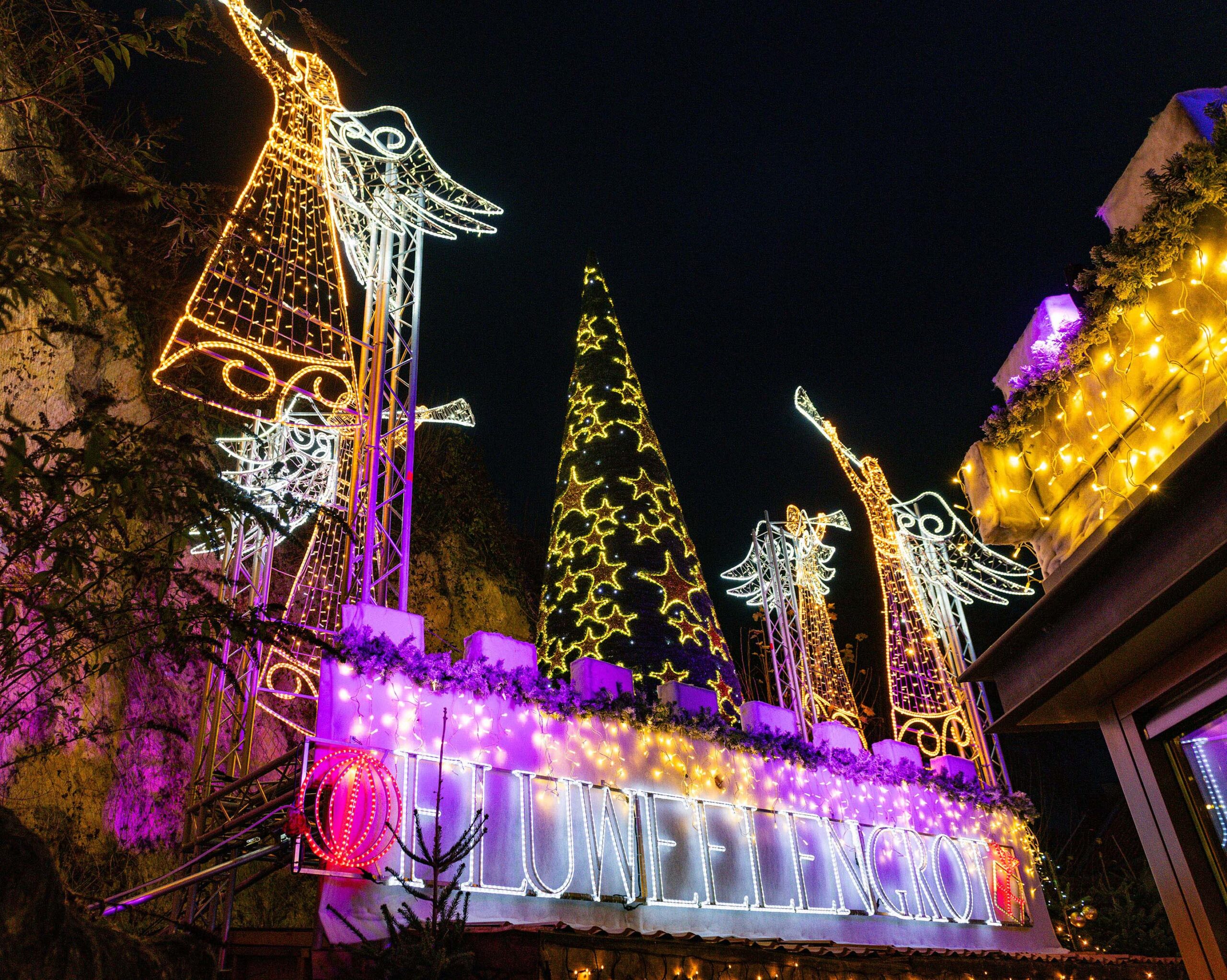 Kerstmarkt Fluweelengrot 2025 Valkenburg fluor buiten